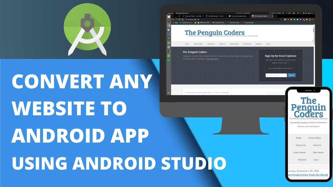 How to Convert Any Website to Android App in Android Studio | Android Tutorials | The Penguin Coders