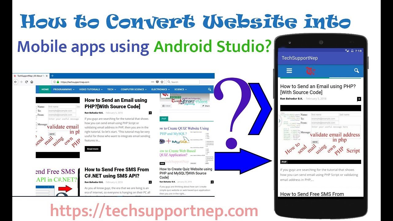 How to Convert a Website into Android Application using Android Studio? [ With Source Code ]