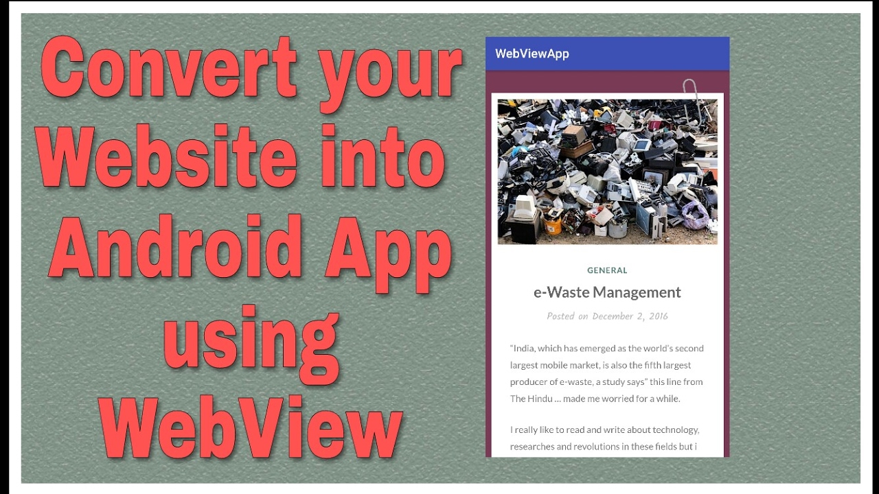 How to convert website into android app using WebView in Android Studio
