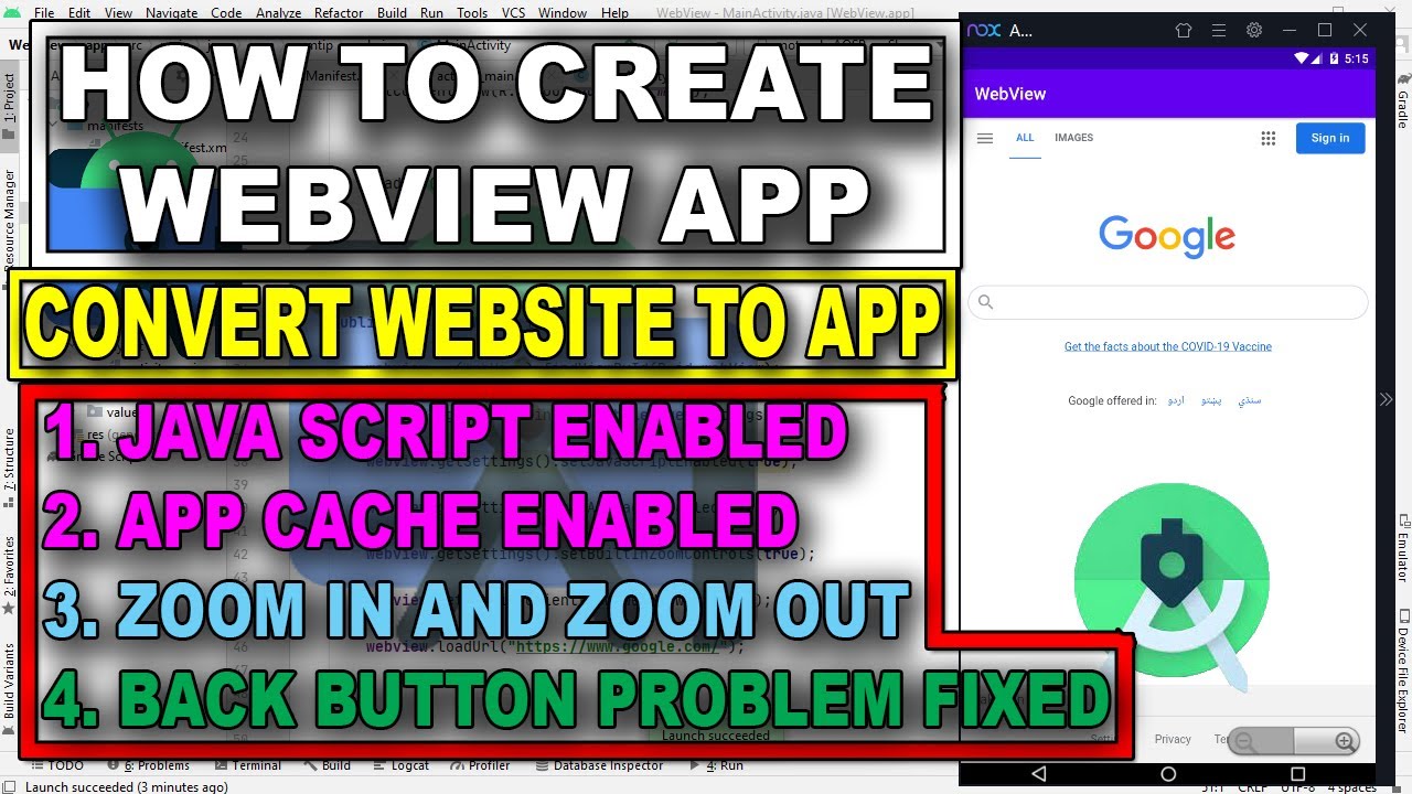 How to #Convert #Website into #App | #Change #Website to #App | #Create #WebView in #Android #Studio