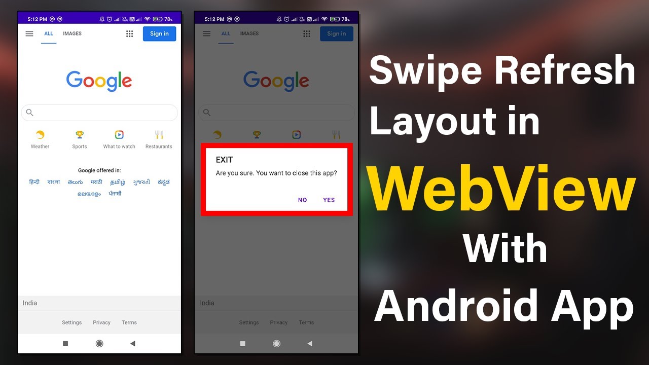 How to Convert Website into Android App | Adding Swipe Refresh Layout in WebView
