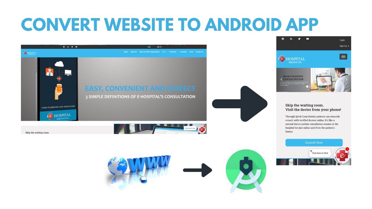 Convert Website to Android App Part 1 | How to convert Website to App using Webview | Android Studio