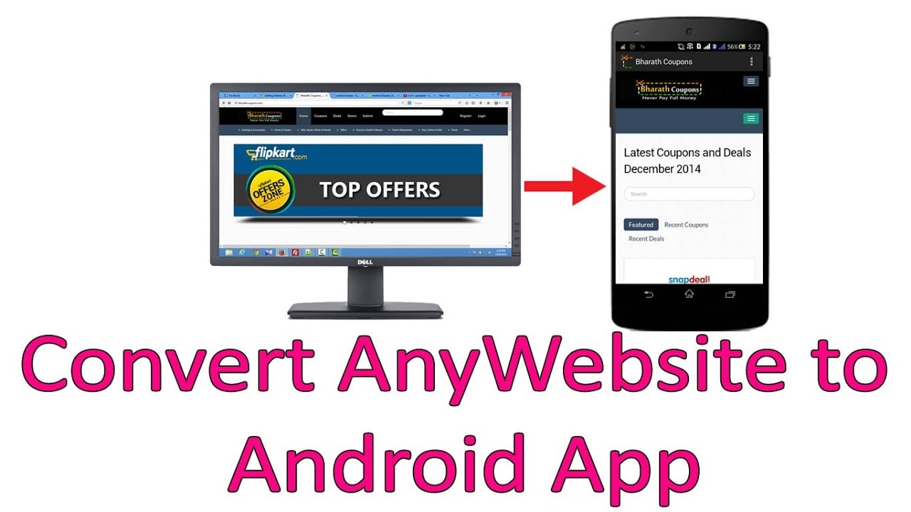 How to convert  website to android app अपनी वेबसाइट को एंड्राइड अप्प  कैसे बनाए